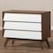 Baxton Studio Hildon Mid-Century White and Walnut Wood 3-Drawer Storage Chest 136-7492 - alternate 5